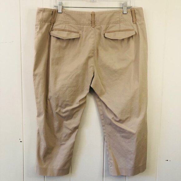 Tahari Tan Womens Wide Leg Crop Pants Size 14 - Picture 2 of 9